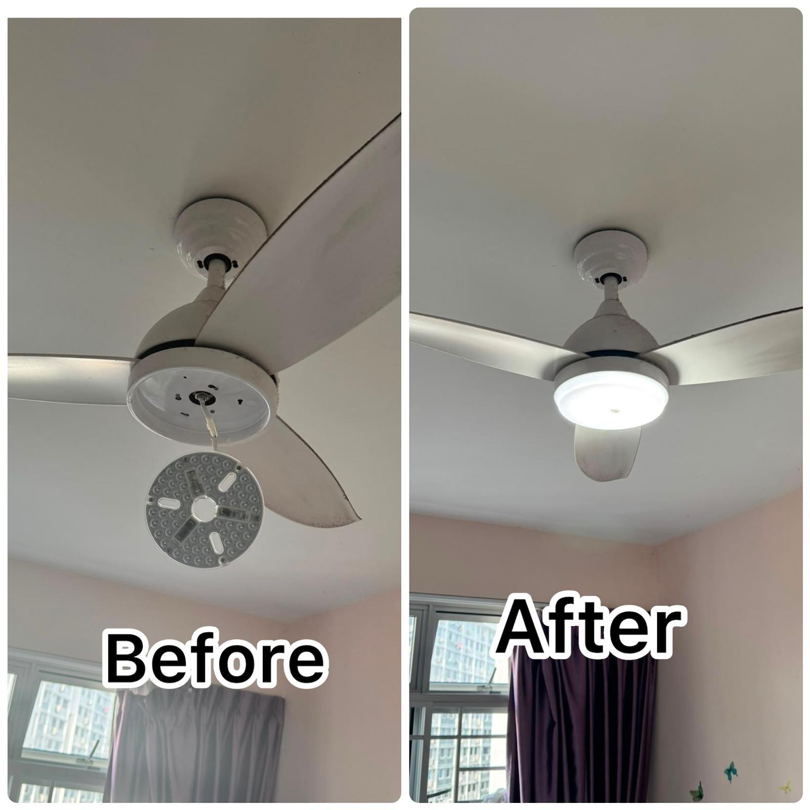 Ceiling Fan LED Light Repair & Replacement Service in Singapore
